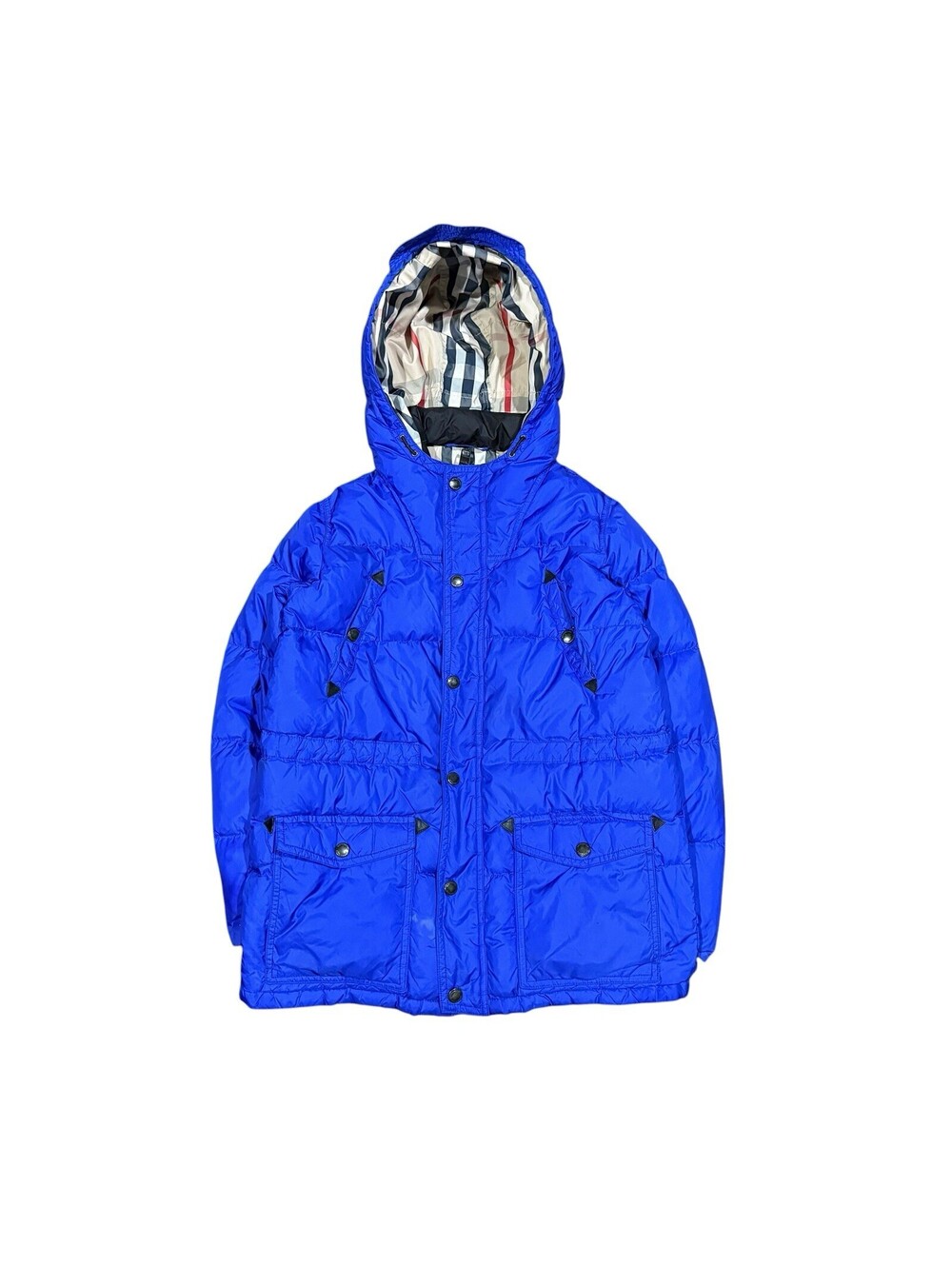Burberry Down-Filled Quilted Puffer Jacket Check Hood Size 12Y 152 cm Boys